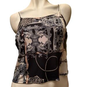 Guess Black and Cream Camisole Cropped